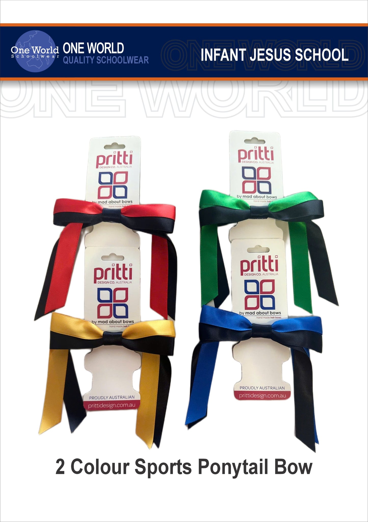 Hair Items - 2 Colour Sports Ponytail Bow