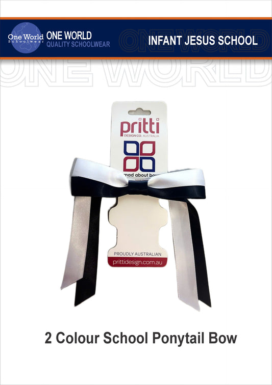 Hair Items - 2 Colour School Ponytail Bow