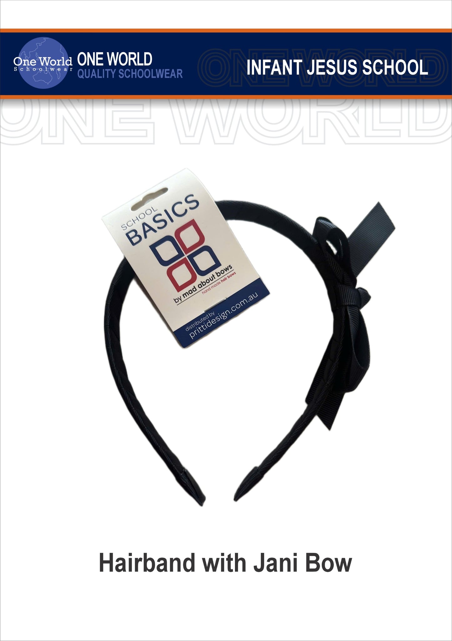 Hair Items - Navy Headband with Jani Bow