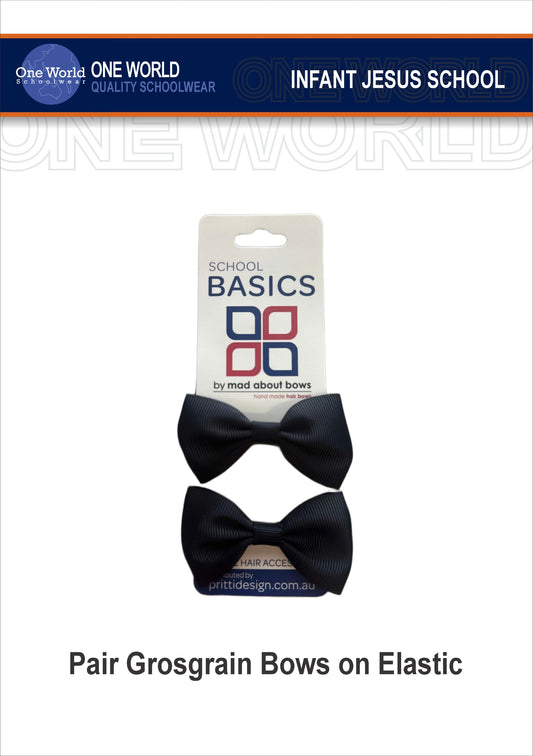 Hair Items - 2 Grosgrain Bows on Elastic